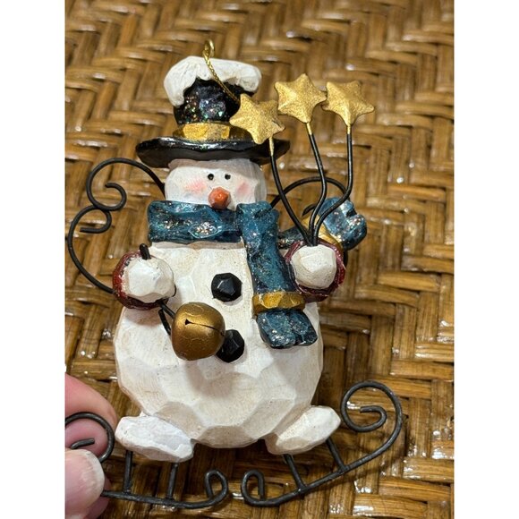 Christmas Rustic Farmhouse Country Snowman Ornaments - Picture 2 of 5